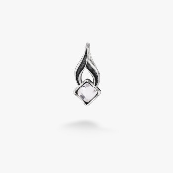 Серебряный Кулон Листочек Вербочки Crystal