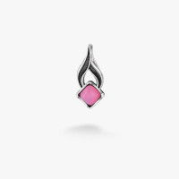Срібний Підвіс Листячок Вербочки Rose Opal