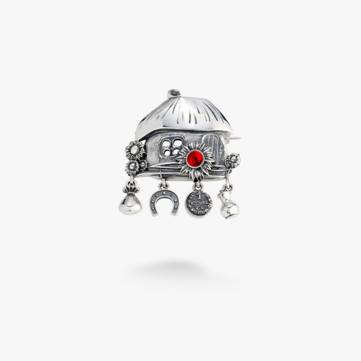 Серебряная Брошь Хатка Light Siam
