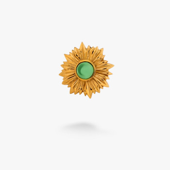 Срібна Брошка значок Соняшник Peridot Gold