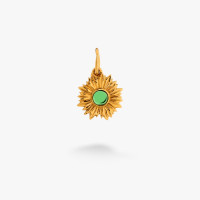 Серебряный Кулон Подсолнух Peridot Gold
