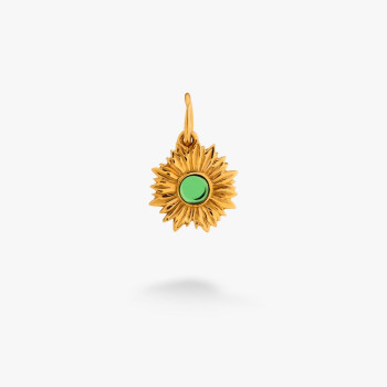 Серебряный Кулон Подсолнух Peridot Gold
