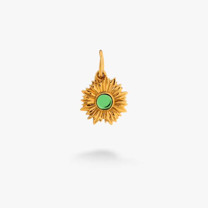 Серебряный Кулон Подсолнух Peridot Gold
