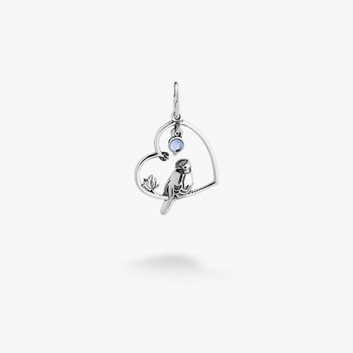 Серебряный Кулон Соловейко Light Sapphire