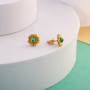 Серебряные Пусеты Подсолнух Peridot Gold  - фото 4