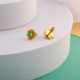Серебряные Пусеты Подсолнух Peridot Gold  - фото 5