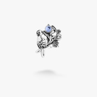 Серебряная Брошь значок Соловейко Light Sapphire