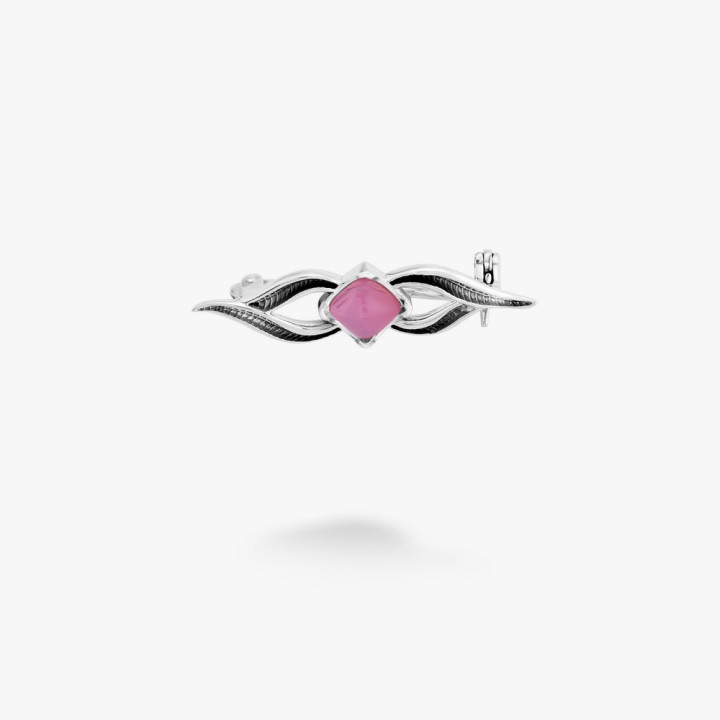 Срібна Брошка Вербочка Rose Opal