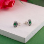 Серебряные Пусеты Подсолнух Emerald  - фото 4
