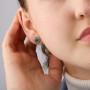 Серебряные Пусеты Подсолнух Emerald  - фото 6