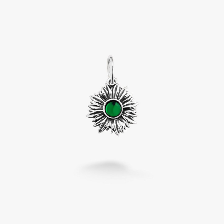 Серебряный Кулон Подсолнух Emerald