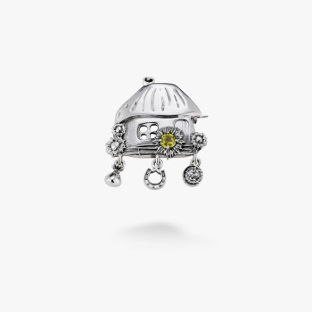 Срібна Брошка Хатка Mini Chrysolite Сонях