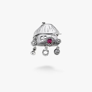 Срібна Брошка Хатка Mini Ruby Сонях