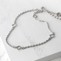 Серебряный Браслет Клевер Контур mini