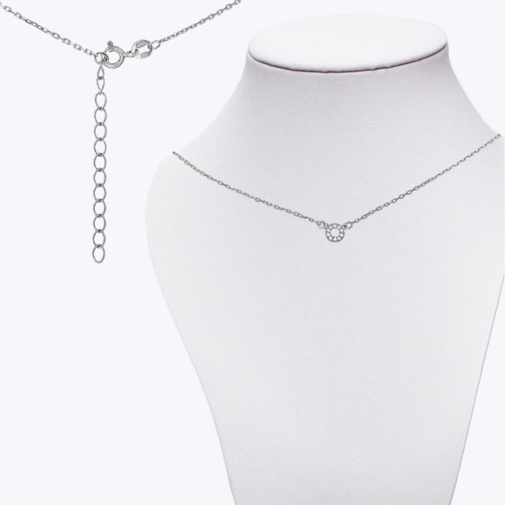 Серебряное Колье Счастье Rhodium