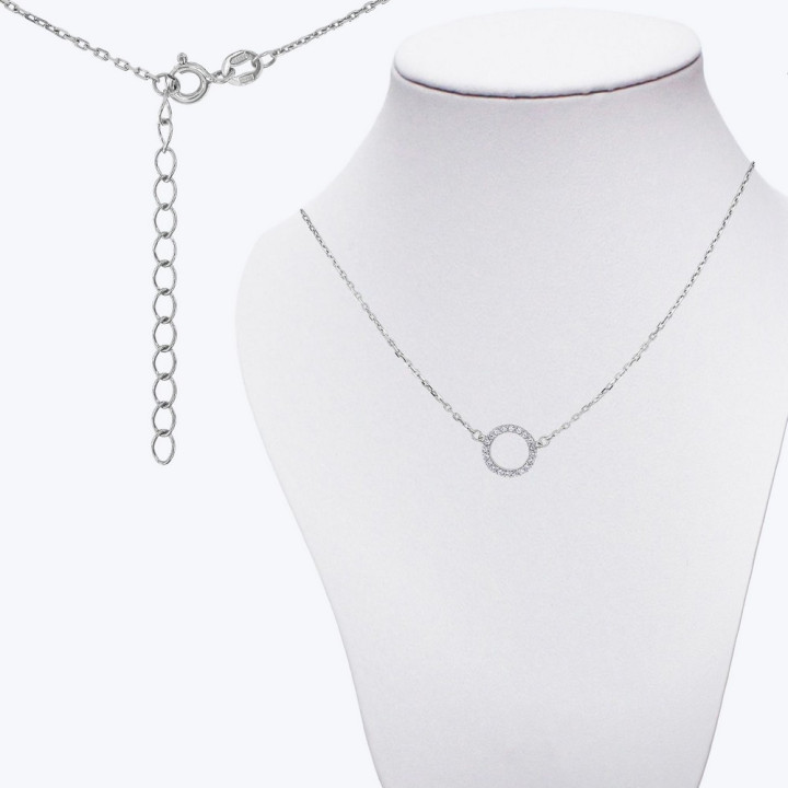 Серебряное Колье Совершенство Rhodium