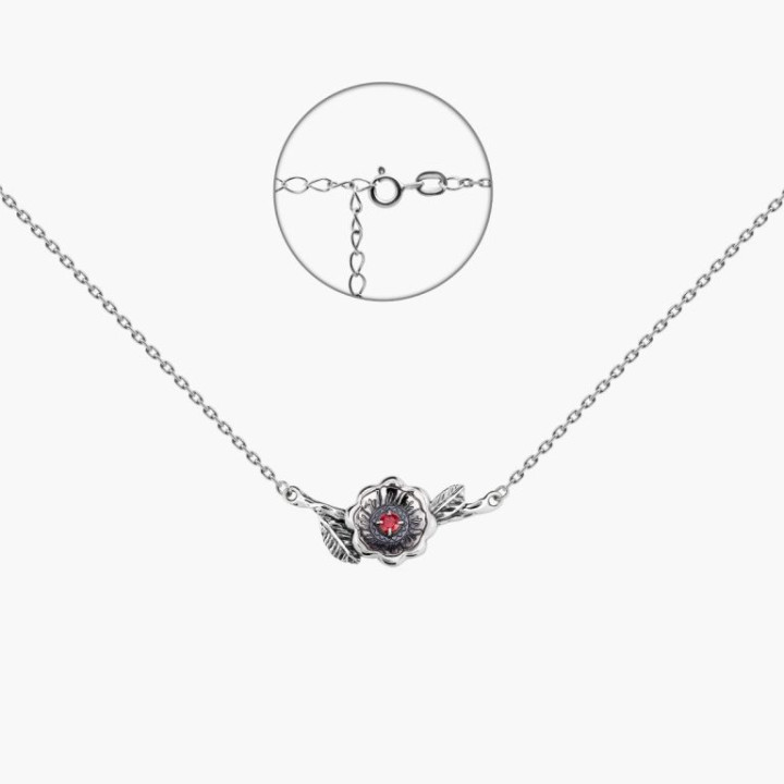 Серебряное Колье Калачики Granat