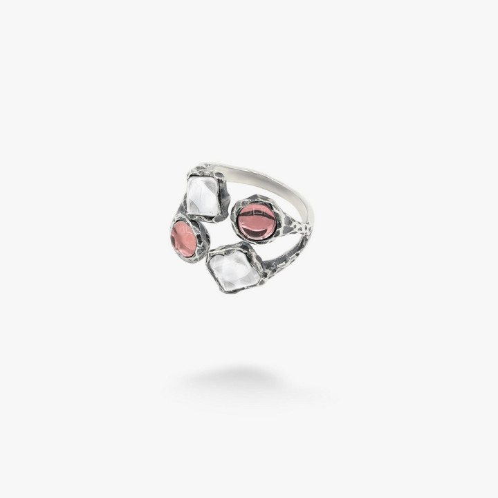 Серебряное кольцо Лириды mix Light Amethyst