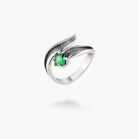 Серебряное кольцо Вербочка Emerald