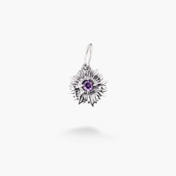 Серебряный Кулон Подсолнух Amethyst