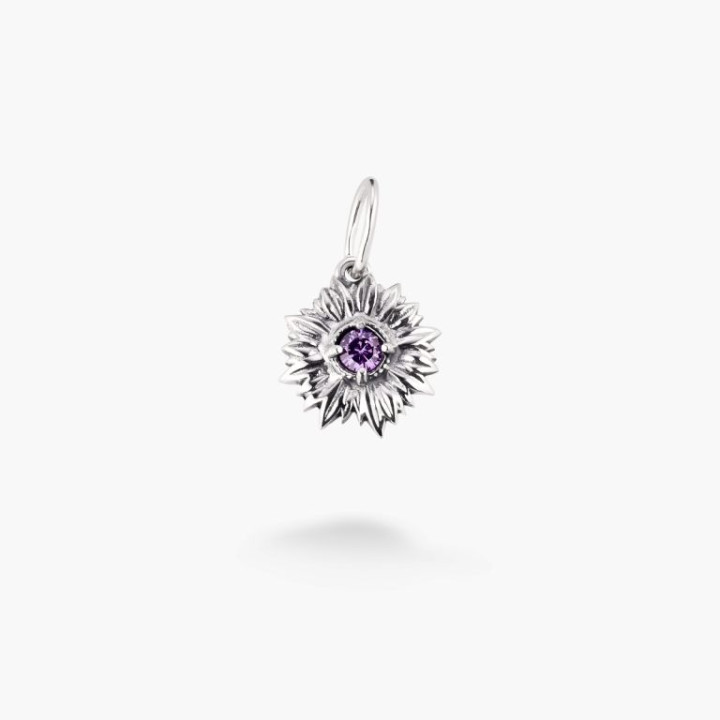 Серебряный Кулон Подсолнух Amethyst