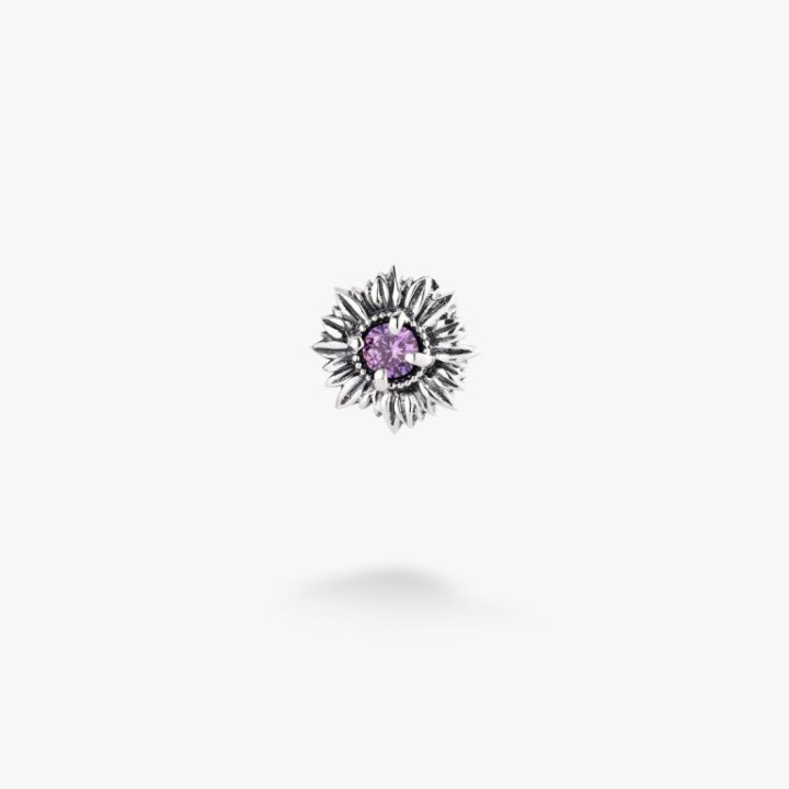 Срібна Брошка значок Сонях Amethyst