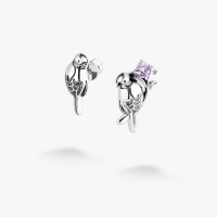 Серебряные Пусеты Соловейко Lavender