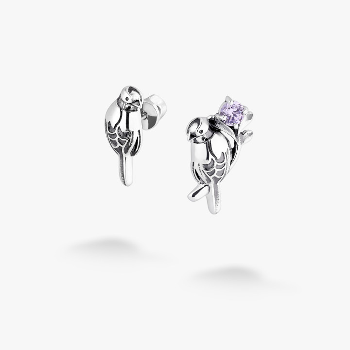 Серебряные Пусеты Соловейко Lavender