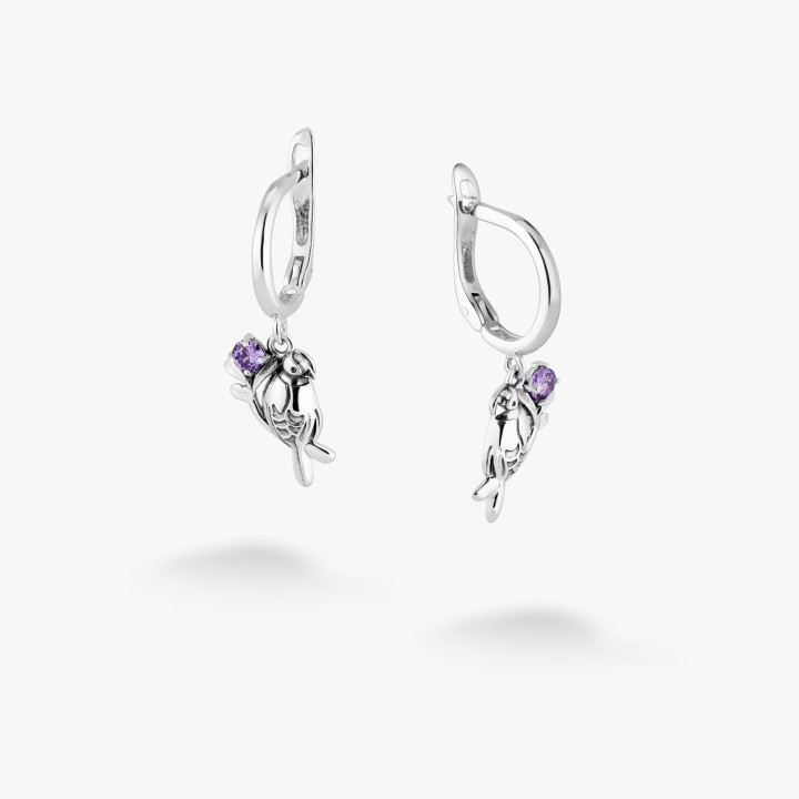 Серебряные Серьги Соловейко Amethyst