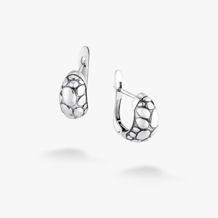 Серебряные Серьги Танец Камней Стоун