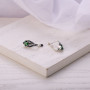Серебряные Серьги Листочек Вербочки Emerald  - фото 4