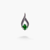 Срібний Кулон Листочок Вербочки Emerald