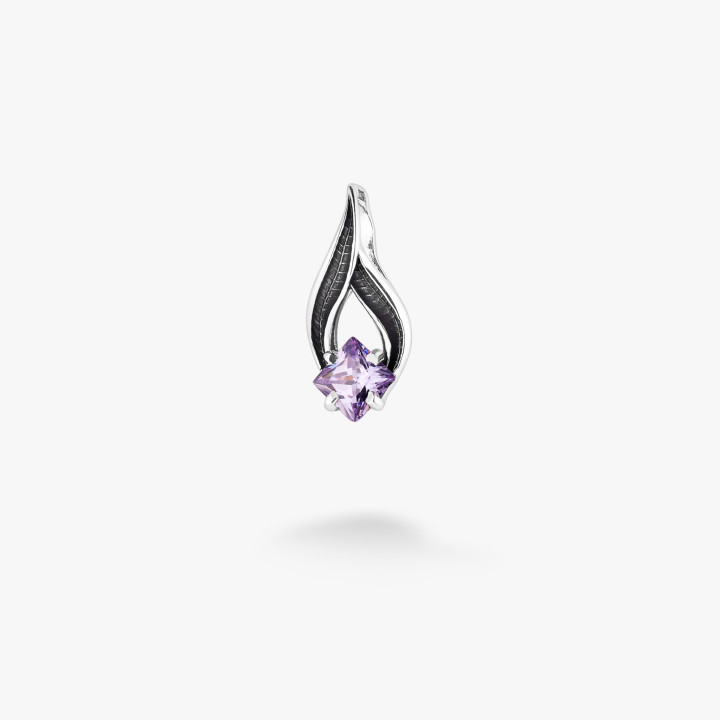 Серебряный Кулон Листочек Вербочки Lavender
