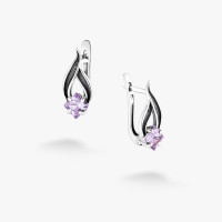 Серебряные Серьги Листочек Вербочки Lavender