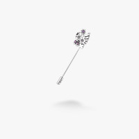 Серебряная Брошь-иголка Дывоптах Аметист