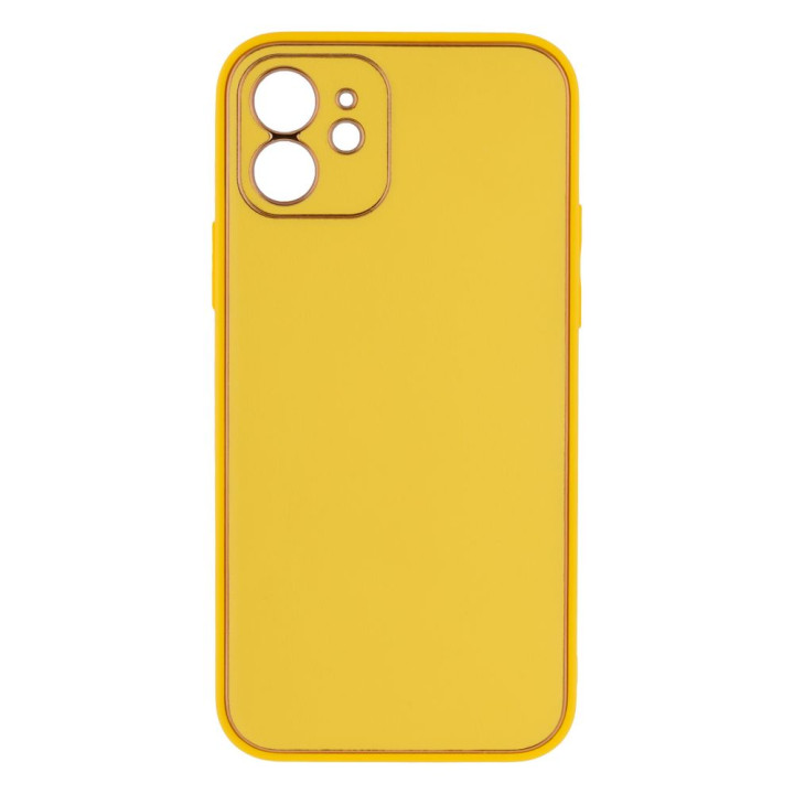 Чехол Leather Gold with Frame without Logo для iPhone 12