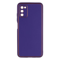 Чохол Leather Gold with Frame without Logo для Samsung  A02s