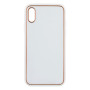 Чехол Leather Gold with Frame without Logo для iPhone X/Xs Белый - фото 10