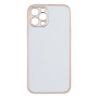 Чехол Leather Gold with Frame without Logo для iPhone 12 Pro Белый - фото 8