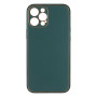 Чехол Leather Gold with Frame without Logo для iPhone 12 Pro Max Темно-Зеленый - фото 3