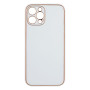 Чехол Leather Gold with Frame without Logo для iPhone 12 Pro Max Белый - фото 8