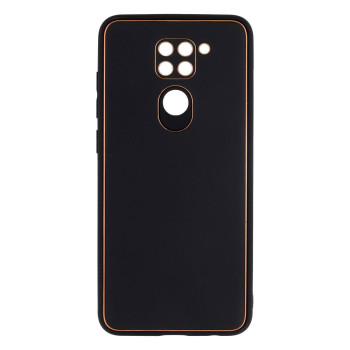 Чехол Leather Gold with Frame without Logo для Xiaomi Redmi Note 9