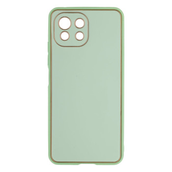 Чехол Leather Gold with Frame without Logo для Xiaomi Mi 11 Lite