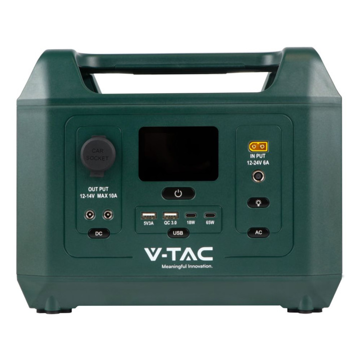 Зарядная станция V-TAC VT-606N, 600W(1kW peak), 576Wh, QC 18W, PD 65W, DC, LiFePO4