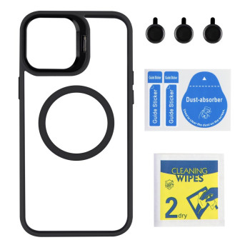 Чехол TPU+PC+Metal Stand Case with MagSafe and Camera Lenses для iPhone 13 Pro Max