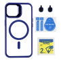 Чехол TPU+PC+Metal Stand Case with MagSafe and Camera Lenses для iPhone 14 Темно-Синий - фото 3