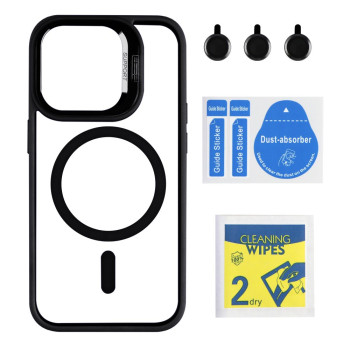 Чехол TPU+PC+Metal Stand Case with MagSafe and Camera Lenses для iPhone 13 Pro