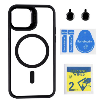 Чехол TPU+PC+Metal Stand Case with MagSafe and Camera Lenses для iPhone 13