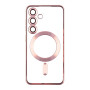 Чехол TPU Metallic Full Camera with Magsafe для Samsung Galaxy S24 (S921) Розовое золото - фото 8