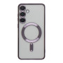 Чехол TPU Metallic Full Camera with Magsafe для Samsung Galaxy S24 Ultra (S928) Темно-Фиолетовый - фото 2